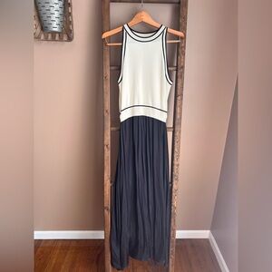 Rachel Zoe Cream and Black Flowy Midi Dress